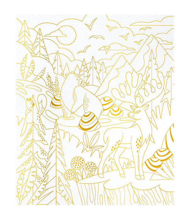 Janod Janod Atelier - Gouden plaatje dieren verven