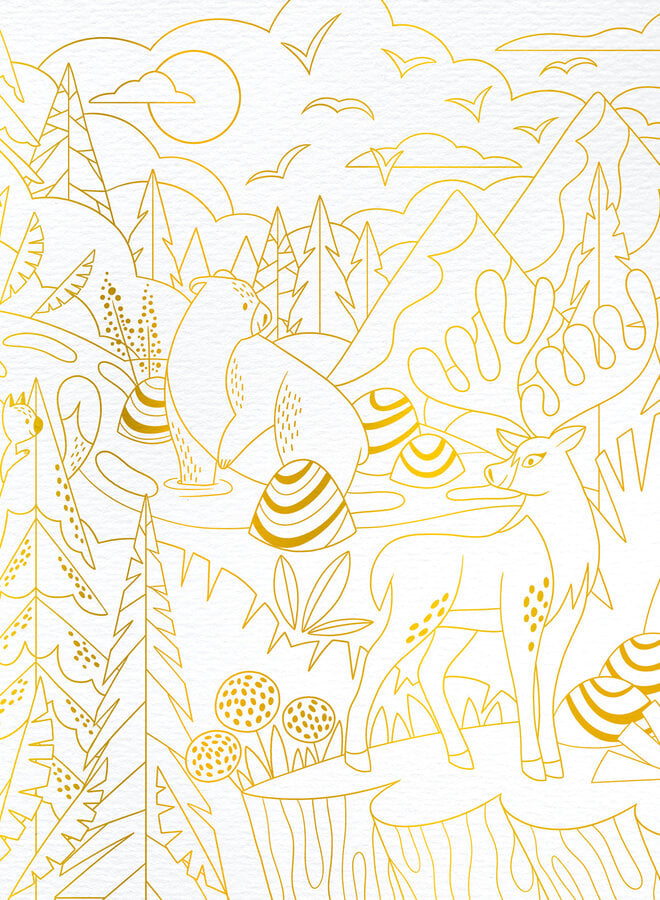 Janod Atelier - Gouden plaatje dieren verven