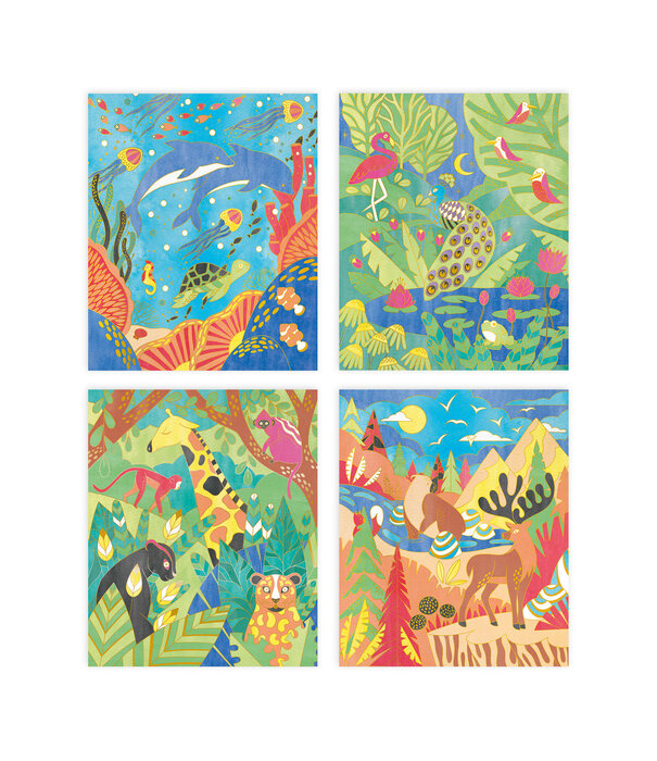 Janod Janod Atelier - Gouden plaatje dieren verven