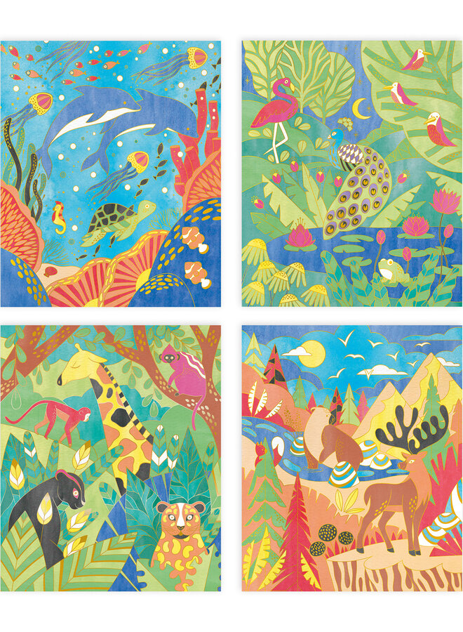 Janod Atelier - Gouden plaatje dieren verven