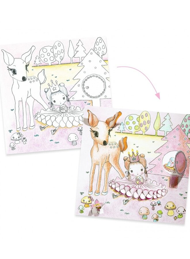 Djeco - Kleurplaten die verrassen - De deurtjes van Pupi