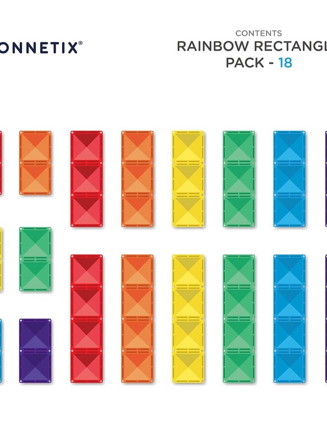 Connetix - Rainbow - Rectangle pack 18 pc