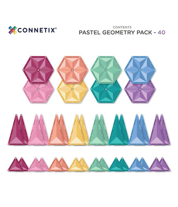 Connetix Connetix - Pastel - Geometry Pack 40 PC