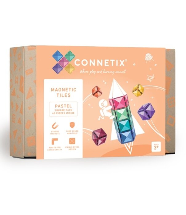 Connetix Connetix - Pastel - Square Pack 40 PC