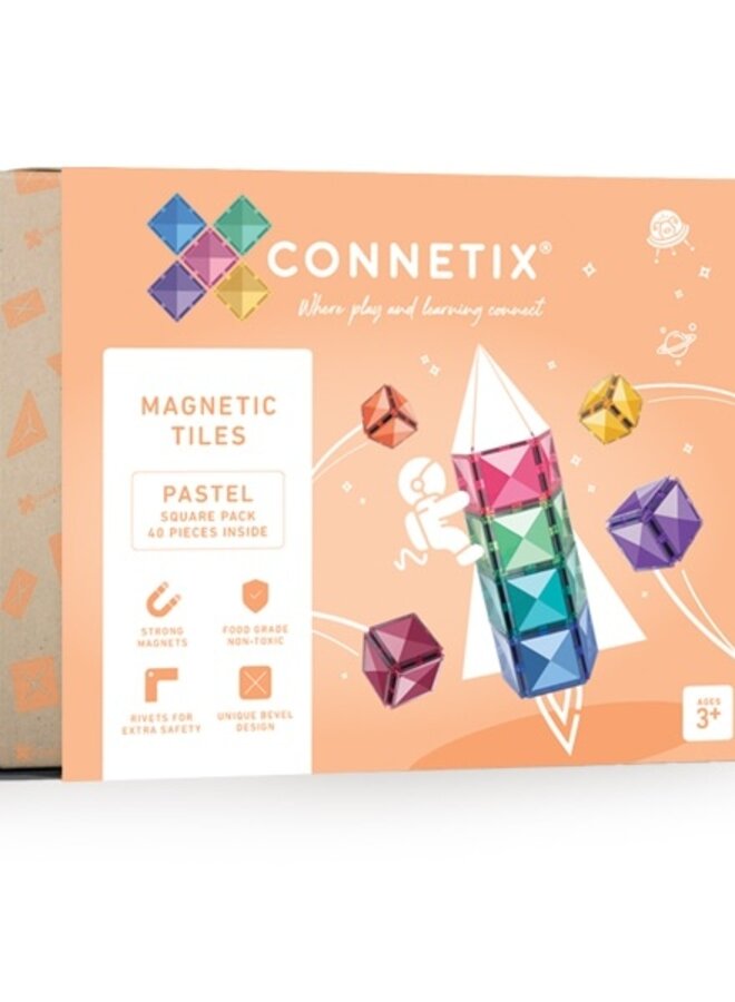Connetix - Pastel - Square Pack 40 PC