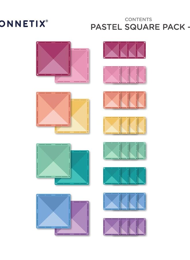 Connetix - Pastel - Square Pack 40 PC