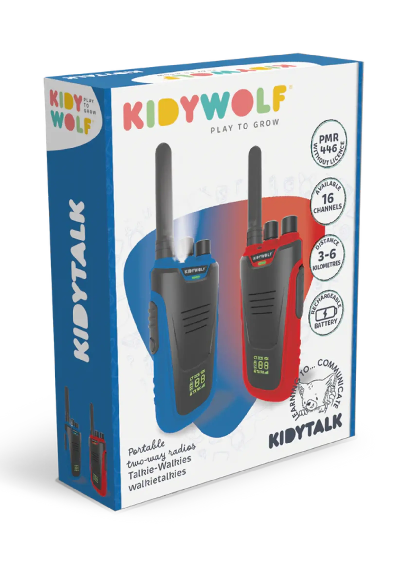 Kidywolf Kidywolf - Kidytalk walkie talkie - Blauw-Rood