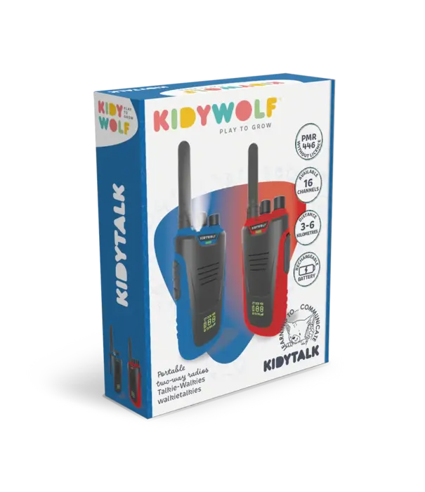 Kidywolf Kidywolf - Kidytalk walkie talkie - Blauw-Rood