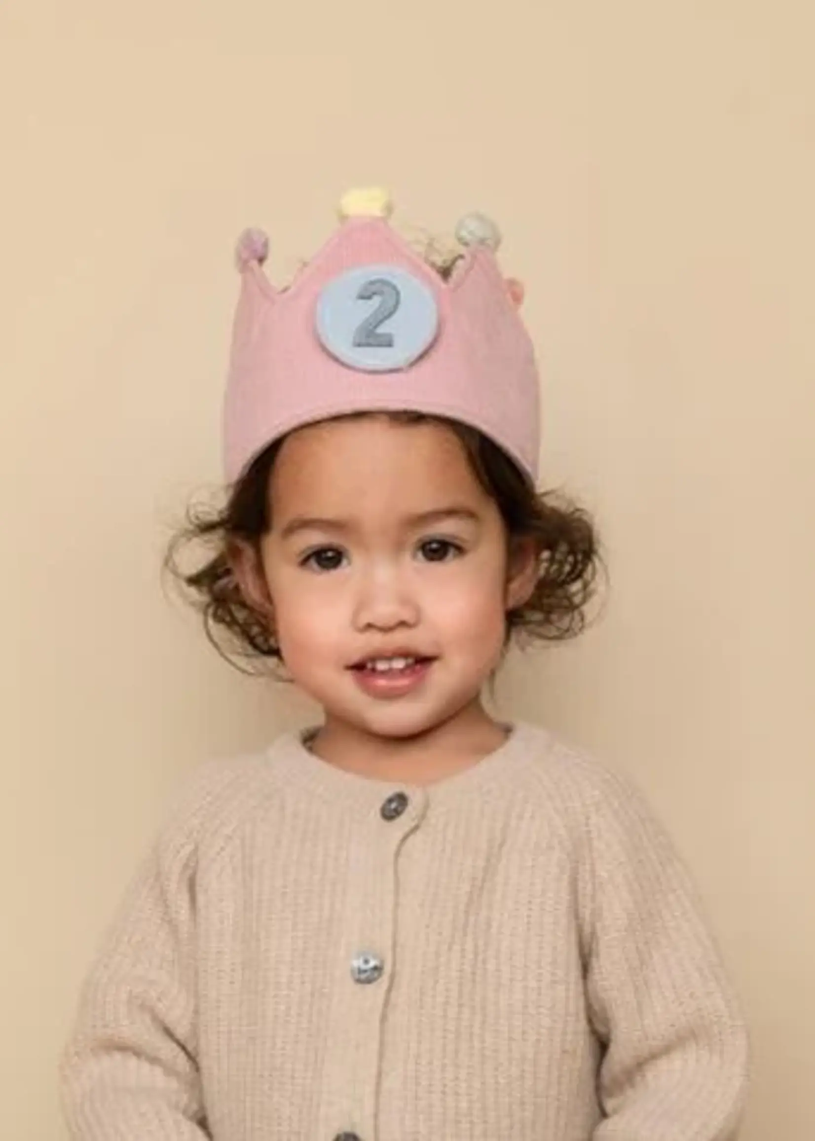 Little Dutch Little Dutch - Verjaardagskroon van stof met cijfers - Roze