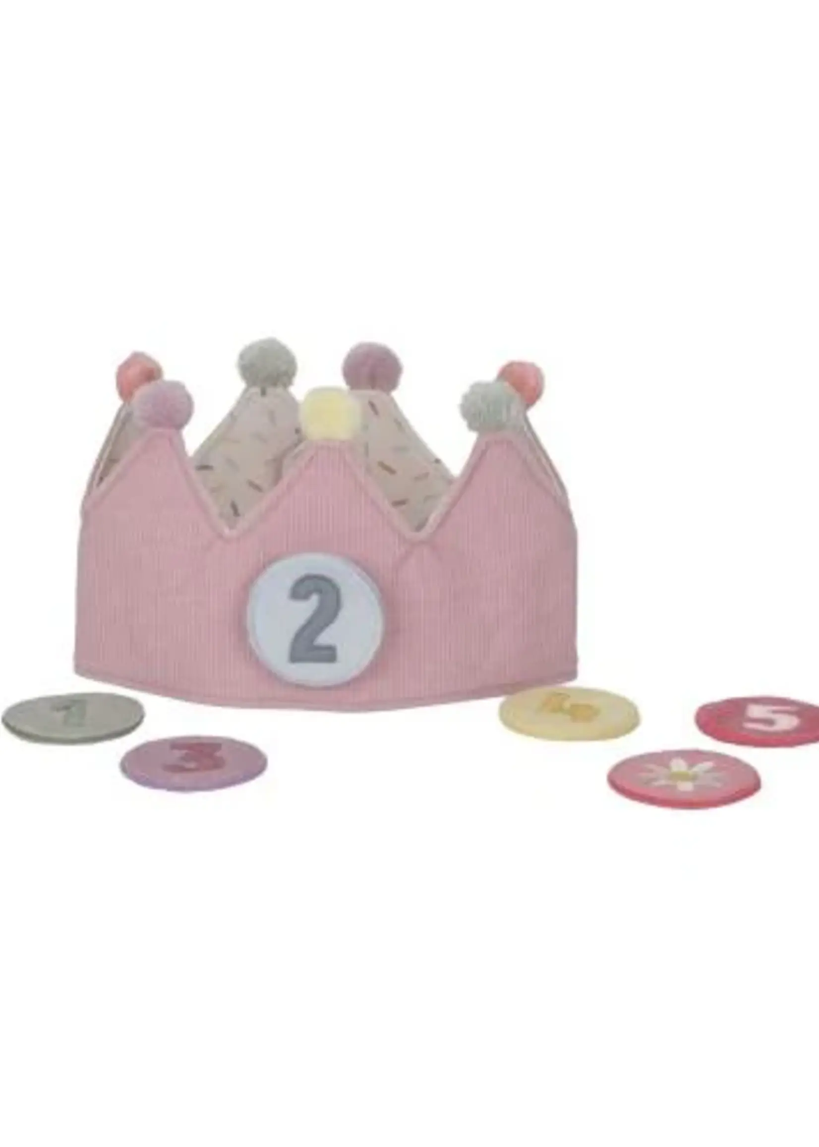 Little Dutch Little Dutch - Verjaardagskroon van stof met cijfers - Roze