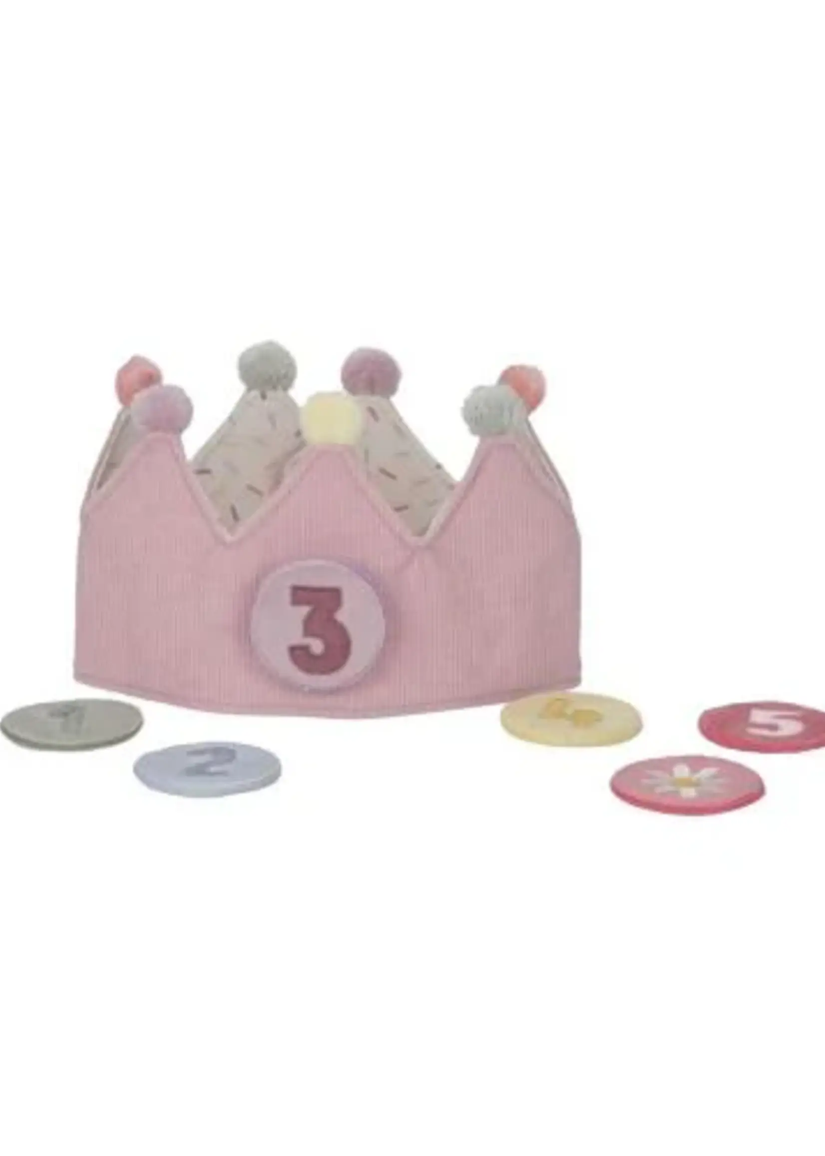 Little Dutch Little Dutch - Verjaardagskroon van stof met cijfers - Roze