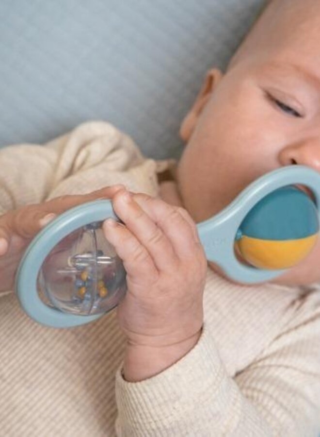 Little Dutch - Rammelaar met balletjes - Blauw