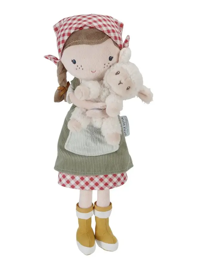 Little Dutch - Knuffelpop boerin rosa met schaap