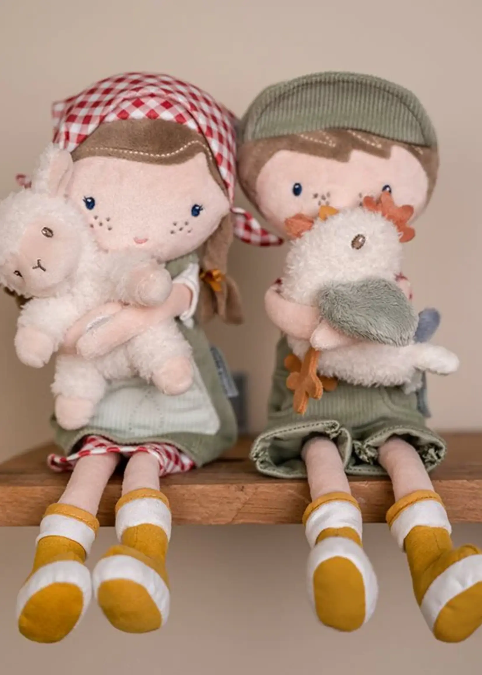 Little Dutch Little Dutch - Knuffelpop boerin rosa met schaap