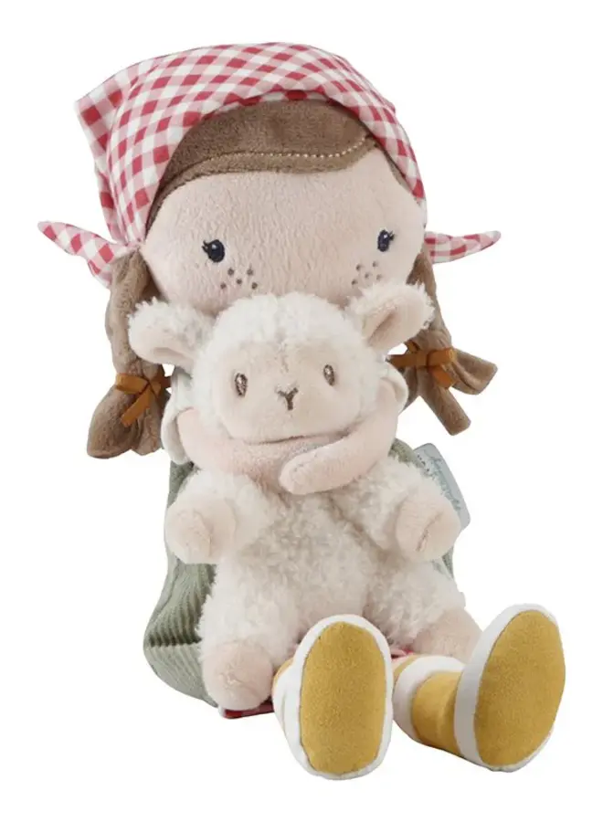 Little Dutch - Knuffelpop boerin rosa met schaap