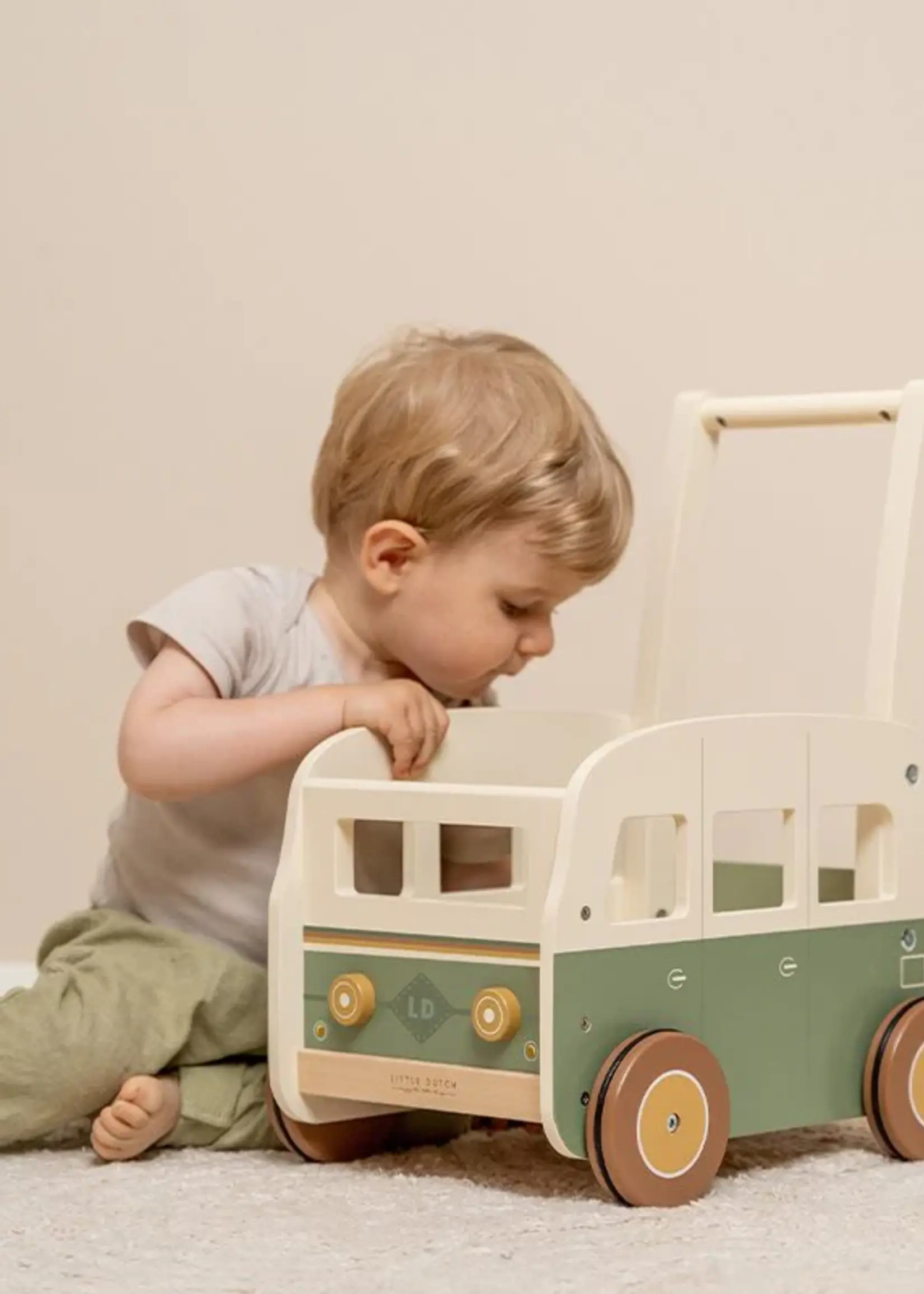 Little Dutch Little Dutch - Vintage loopwagen groen