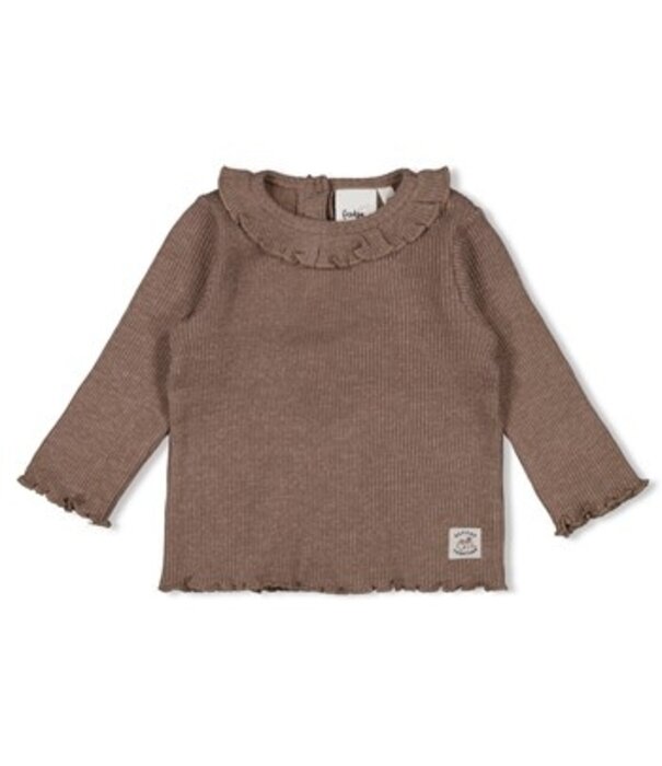 Feetje Feetje W25 - Better Together - Longsleeve rib bruin melange