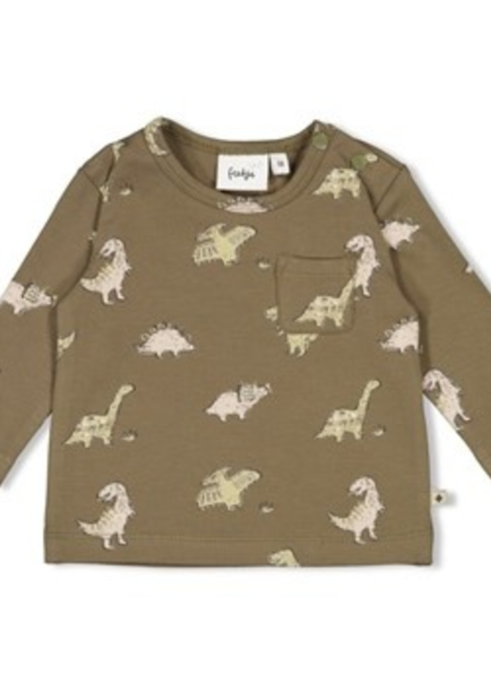 Feetje Feetje W25 - Rawrsome - Longsleeve AOP Olijf