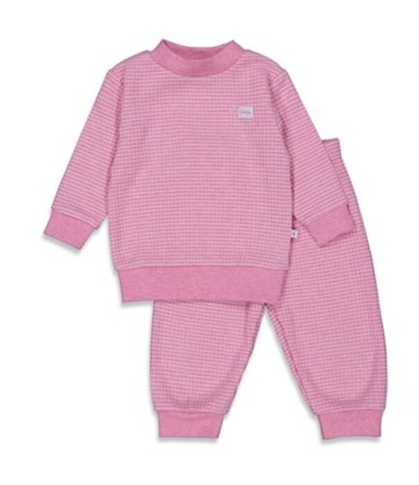 Feetje Feetje Wafelpyjama - Roze melange