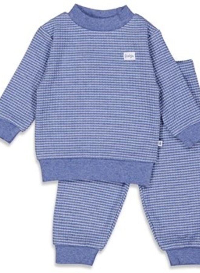 Feetje Wafelpyjama - Blue melange