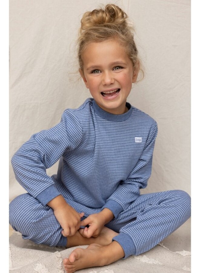 Feetje Wafelpyjama - Blue melange