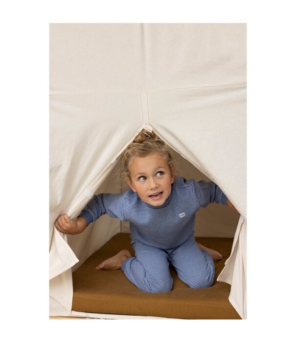 Feetje Feetje Wafelpyjama - Blue melange