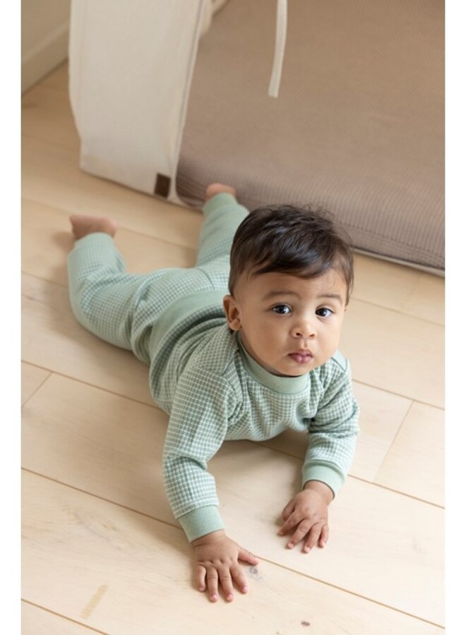 Feetje - Wafelpyjama - Groen Melange