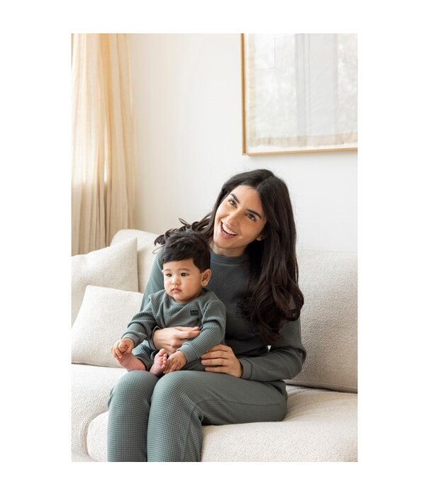 Feetje Feetje Wafelpyjama fam - Zeegroen