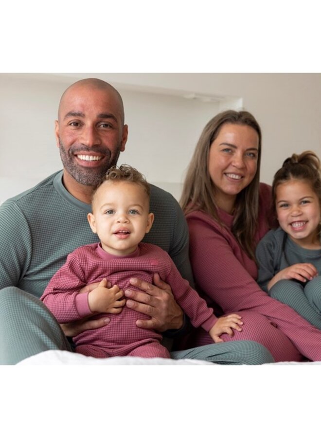 Feetje Wafelpyjama fam - Zeegroen