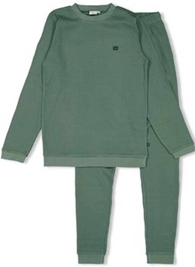 Feetje Wafelpyjama fam - Zeegroen