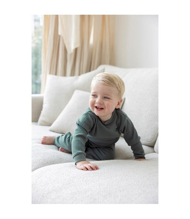 Feetje Feetje Wafelpyjama fam - Zeegroen