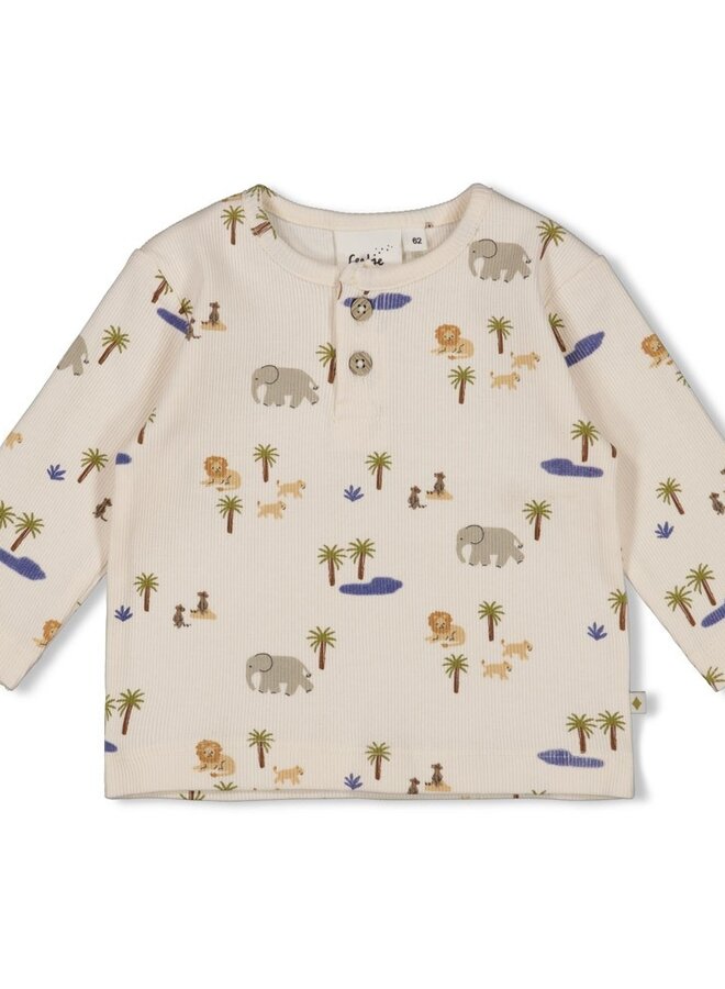 Longsleeve rib AOP - Safari Savage