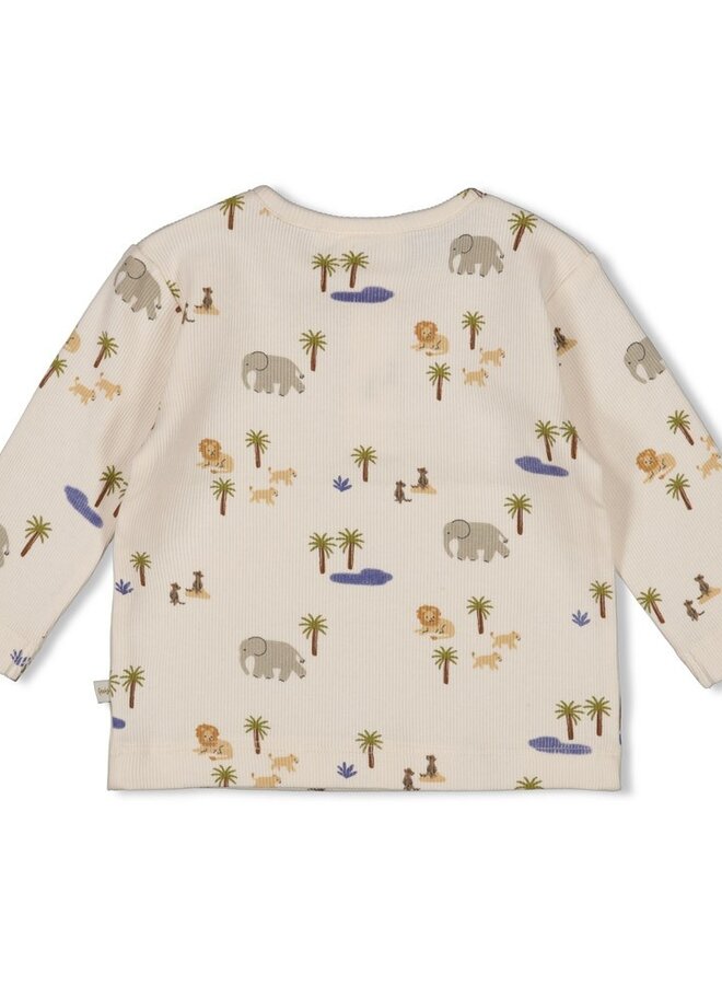 Longsleeve rib AOP - Safari Savage