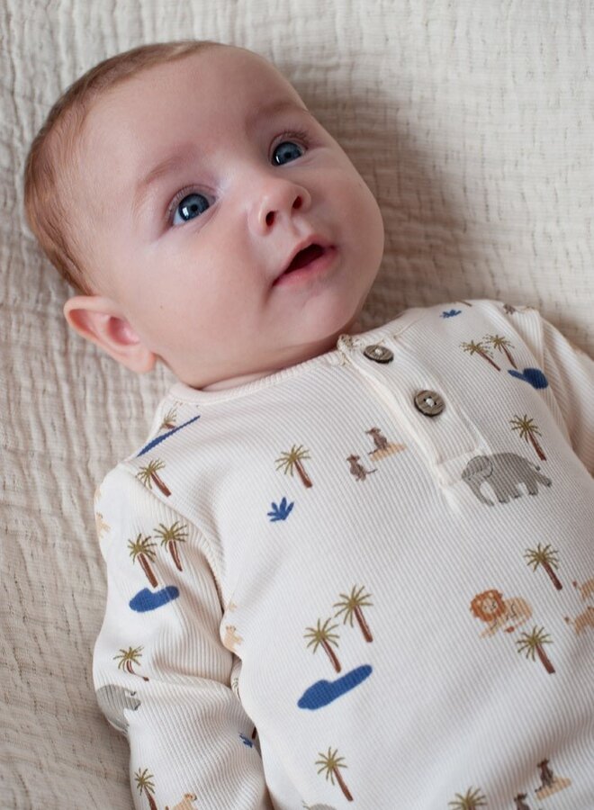 Longsleeve rib AOP - Safari Savage