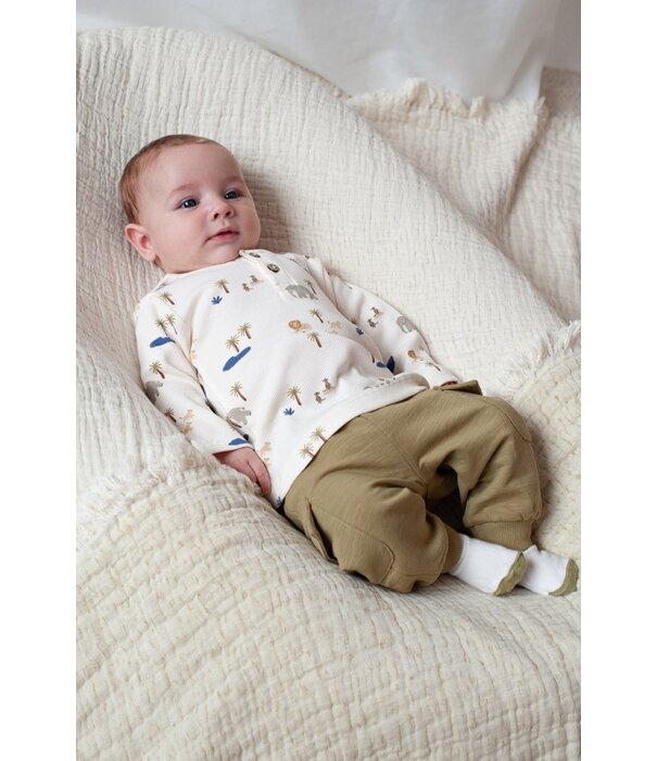 Feetje Longsleeve rib AOP - Safari Savage