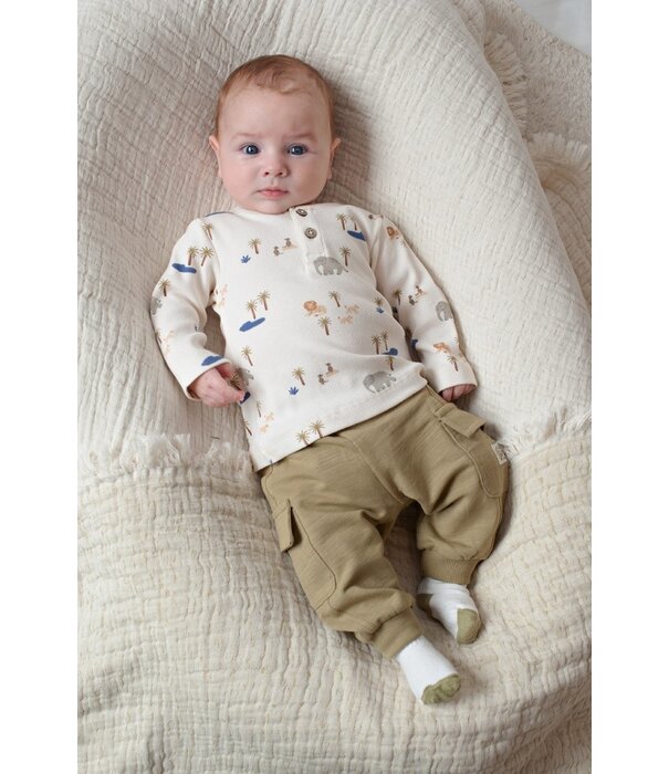 Feetje Longsleeve rib AOP - Safari Savage