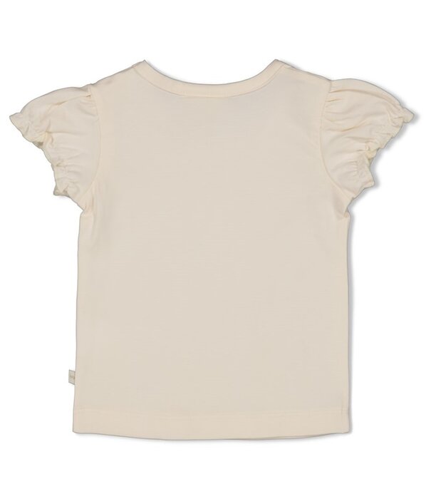 Feetje T-shirt met crochet bloem - Let Your Dreams Blossom