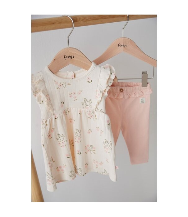 Feetje Jurk pointelle rib AOP k/m - Let Your Dreams Blossom