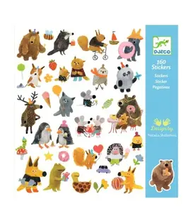 Djeco - Paper Stickers - Fluffy friends