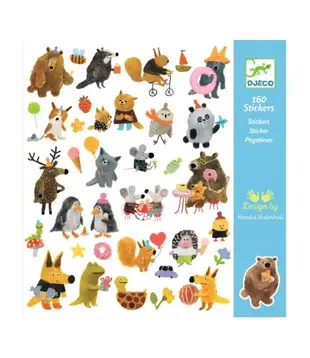 Djeco - Paper Stickers - Fluffy friends