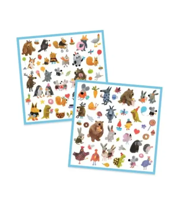 Djeco Djeco - Paper Stickers - Fluffy friends