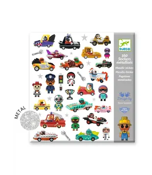 Djeco - Textured stickers - The world of Crazy Motors