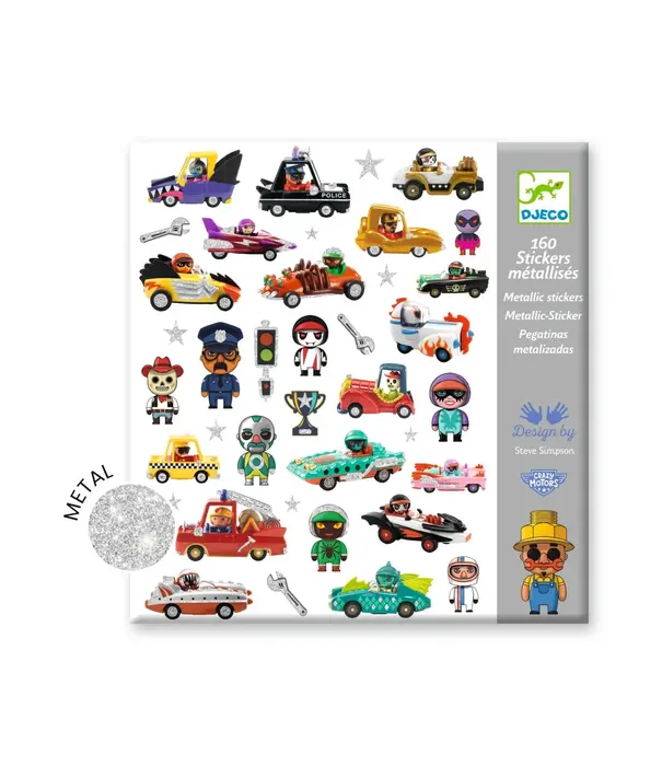 Djeco Djeco - Textured stickers - The world of Crazy Motors