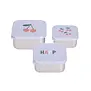 Lässig - Snackbox Stainless Steel 3pcs -  Happy Trails - Cherry