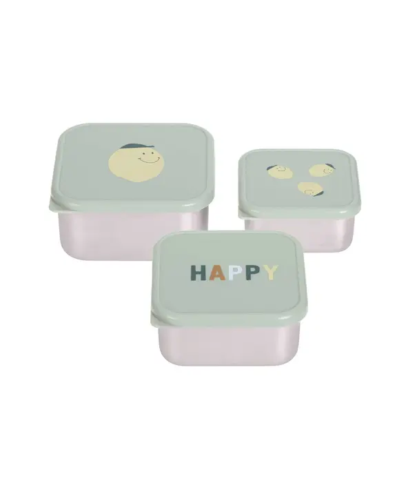 Lässig Lässig - Snackbox Stainless Steel 3pcs -  Happy Fruits  -  Lemon