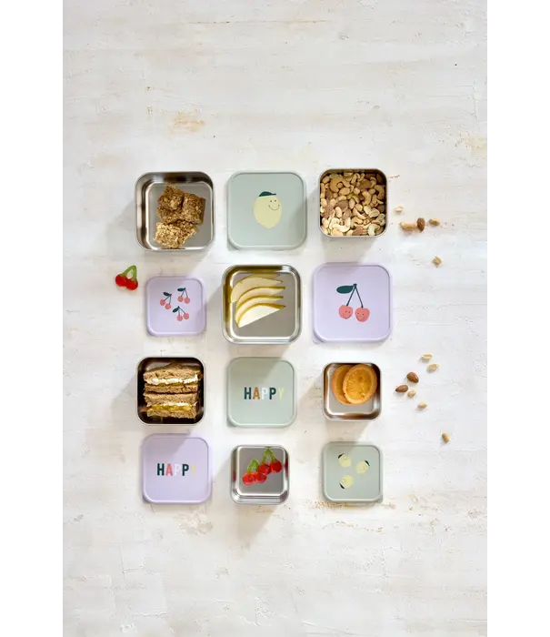 Lässig Lässig - Snackbox Stainless Steel 3pcs -  Happy Fruits  -  Lemon