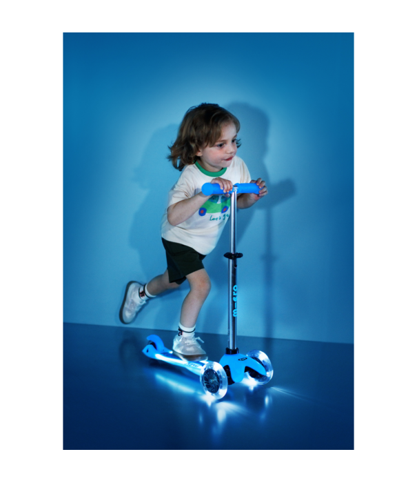 Micro Step Mini Micro step Deluxe Glow LED Plus - 3-wiel kinderstep - Arctic Blauw