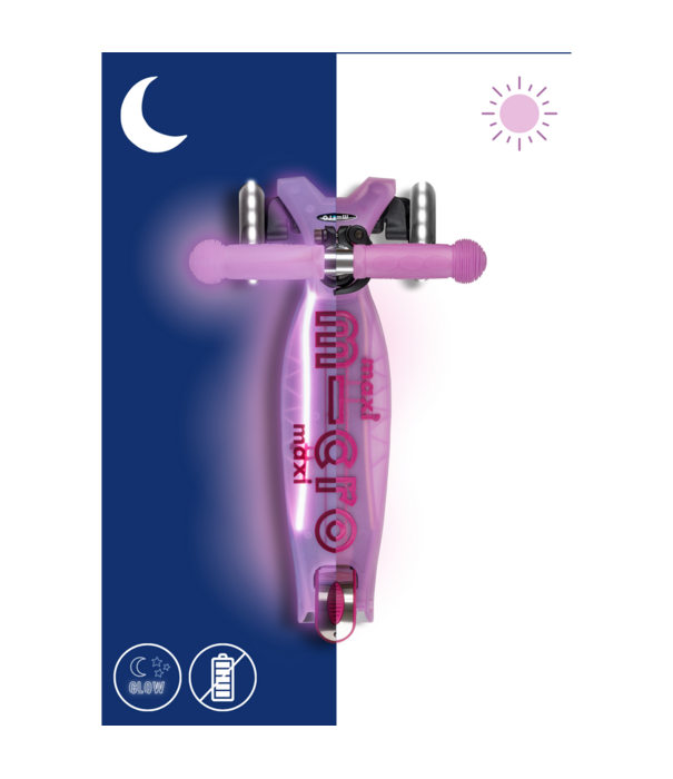 Micro Step Maxi Micro step Deluxe Glow LED Plus - 3-wiel kinderstep - Lumineus Paars