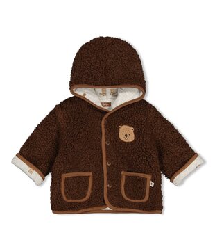 W26 -Omkeerbaar teddy jasje met capuchon - Tiny Timber Tales