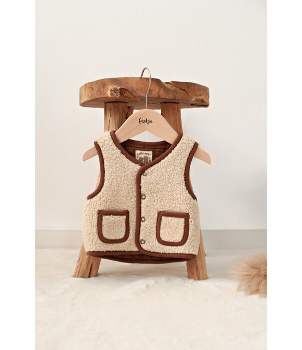 Feetje W26 -Omkeerbaar teddy gilet - Tiny Timber Tales